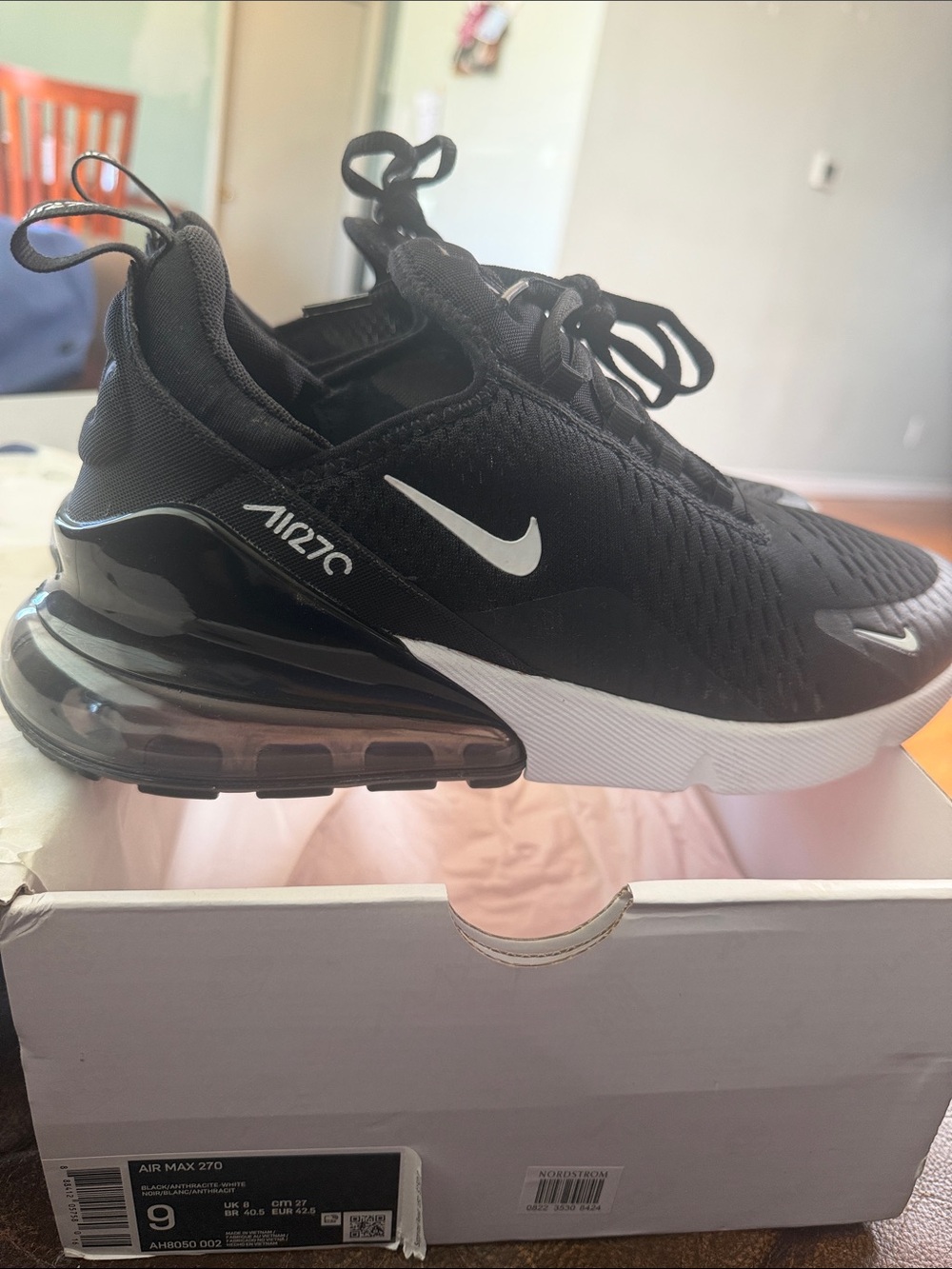 Nike Women’s Air Max 270 Sneakers in Black, White and Red